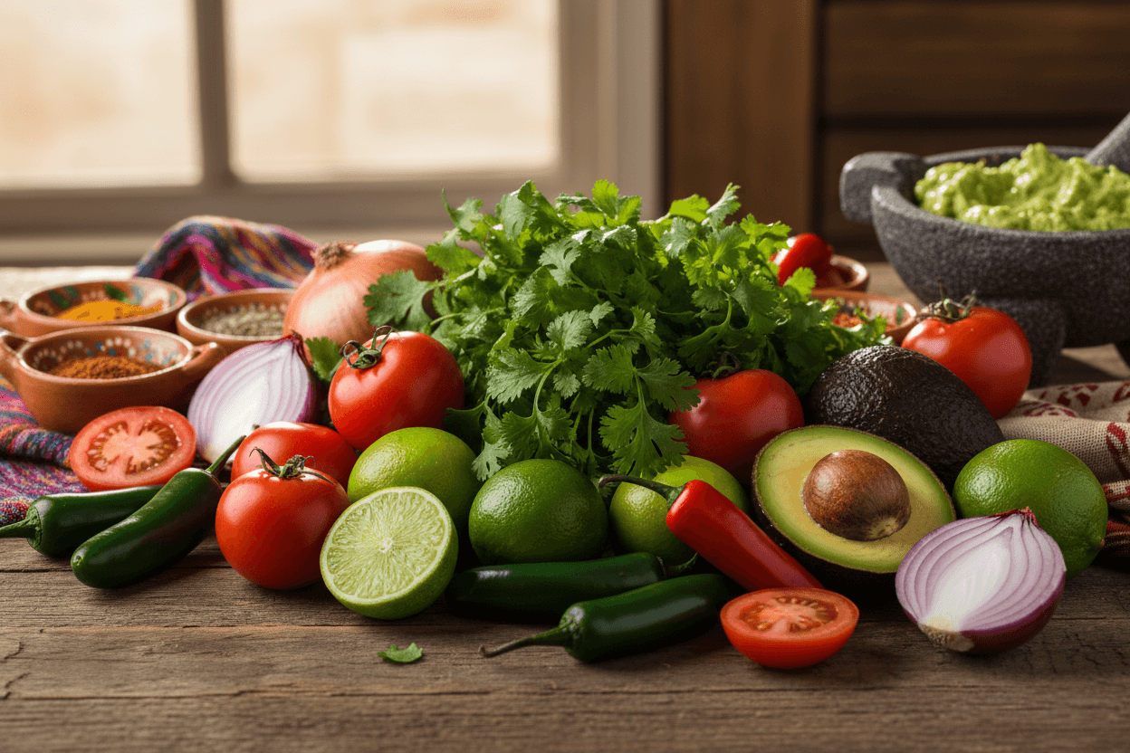 Fresh traditional Mexican ingredients used at Los Paisanos