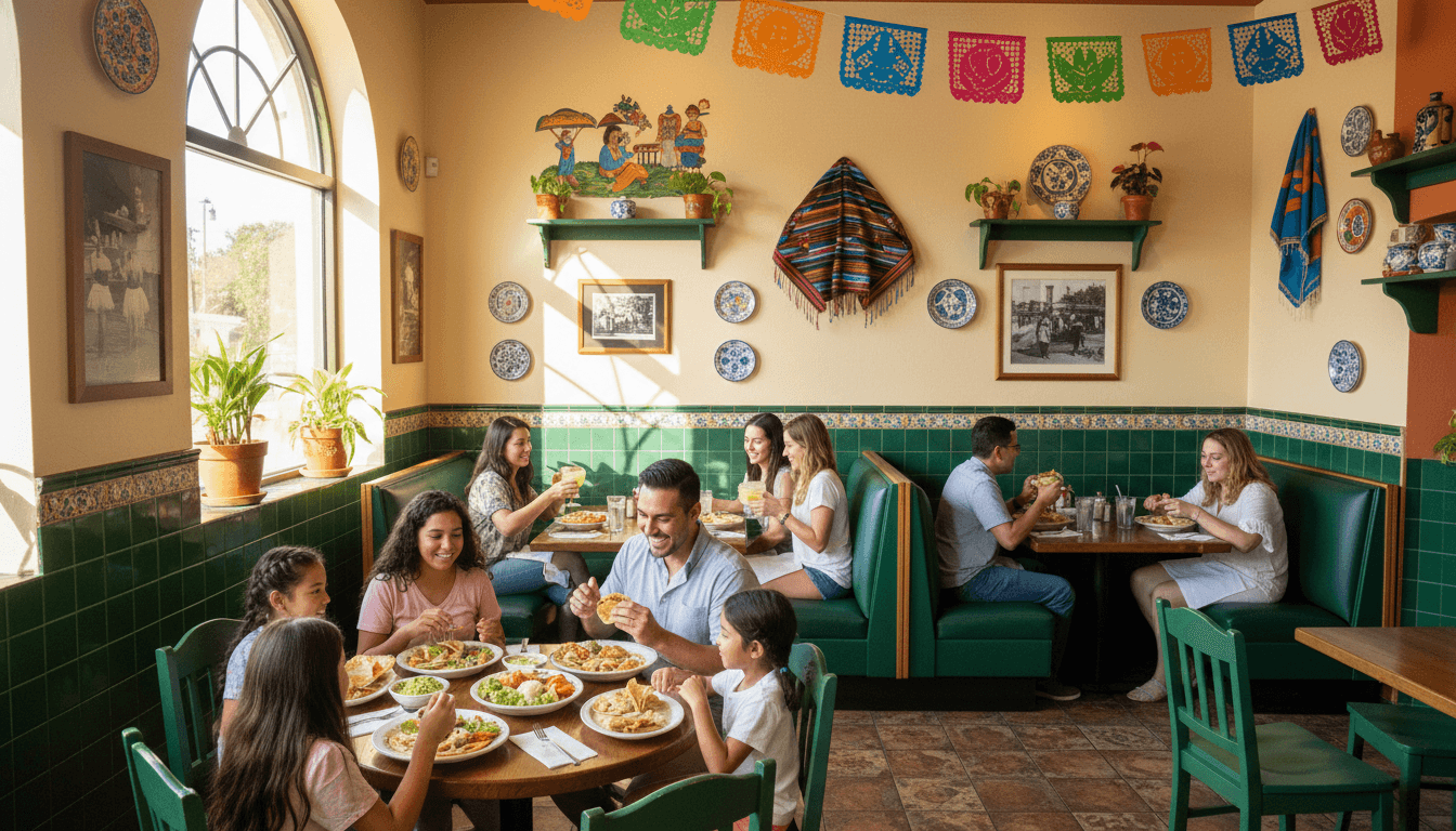 Welcoming interior of Los Paisanos restaurant in Nashville