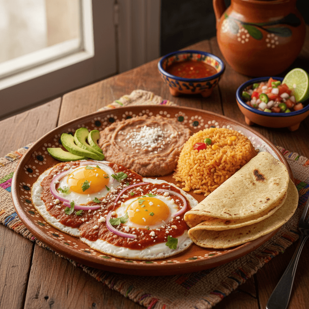 Traditional Mexican breakfast plate