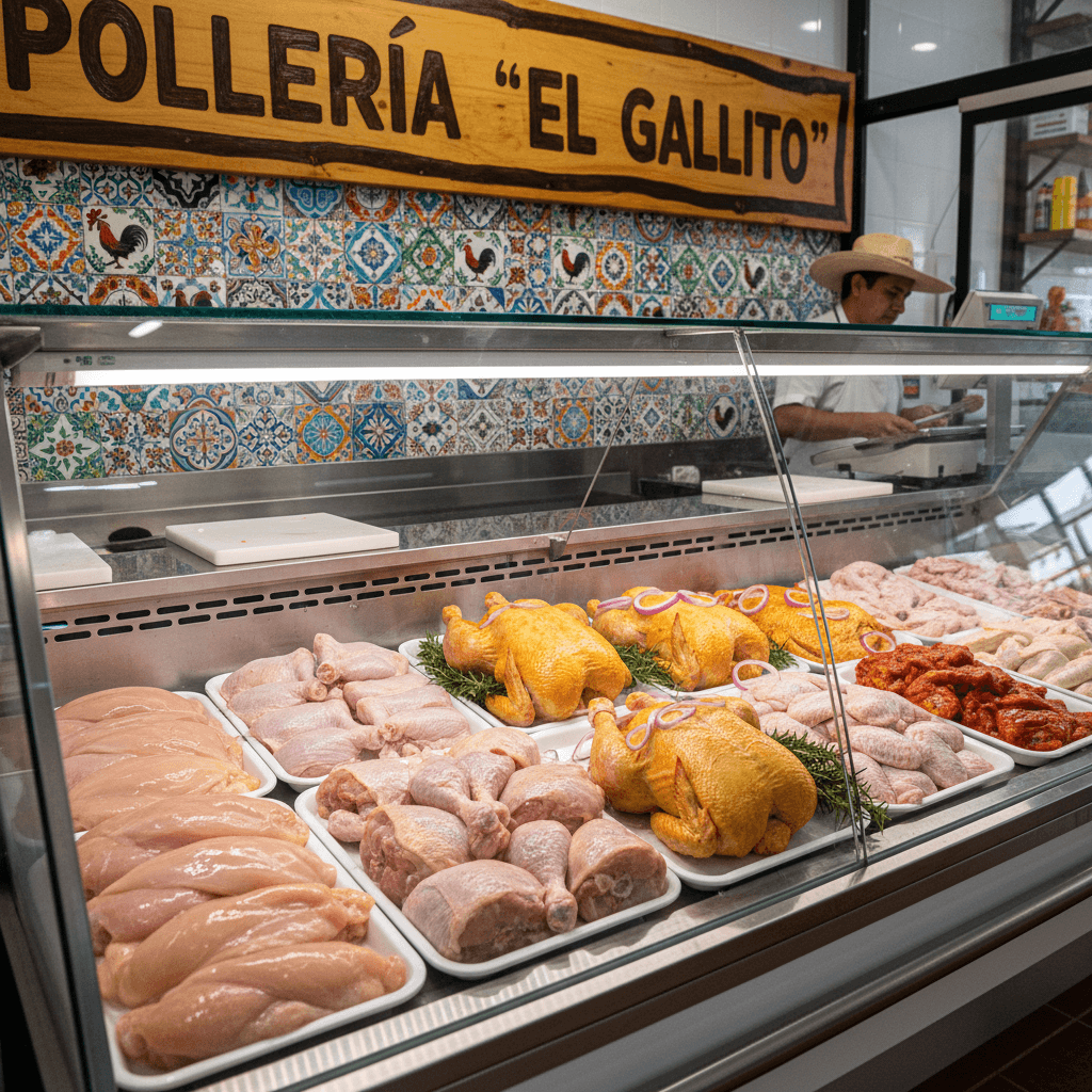 Fresh chicken selection at Los Paisanos